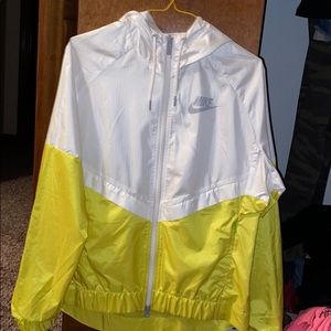 Nike yellow and white windbreaker